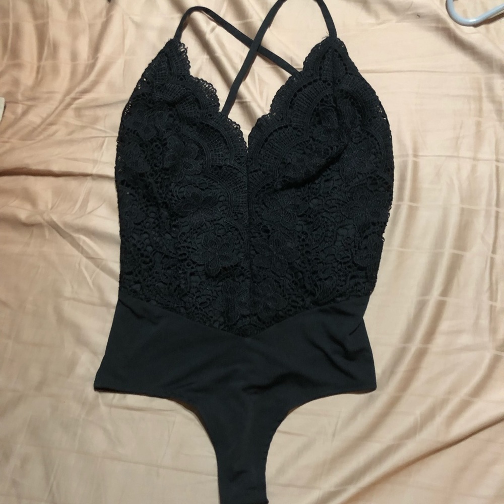 Black lace bodysuit